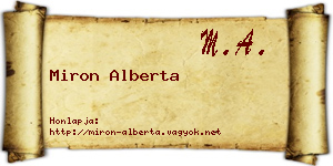Miron Alberta névjegykártya